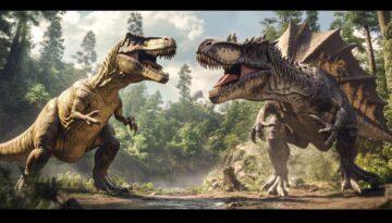 Tyrannosaurus Rex and Spinosaurus