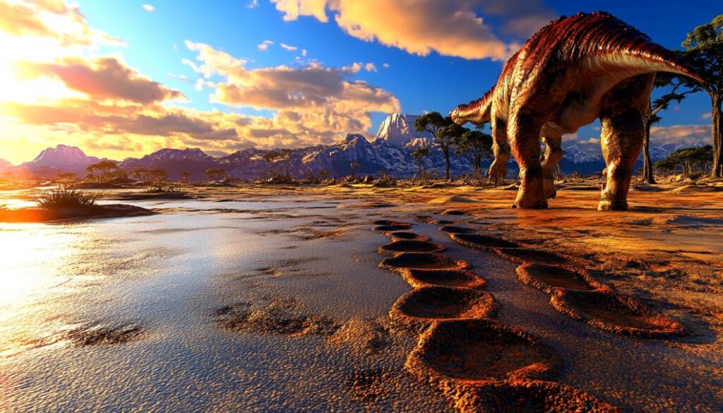 Mystery left by dinosaur footprints