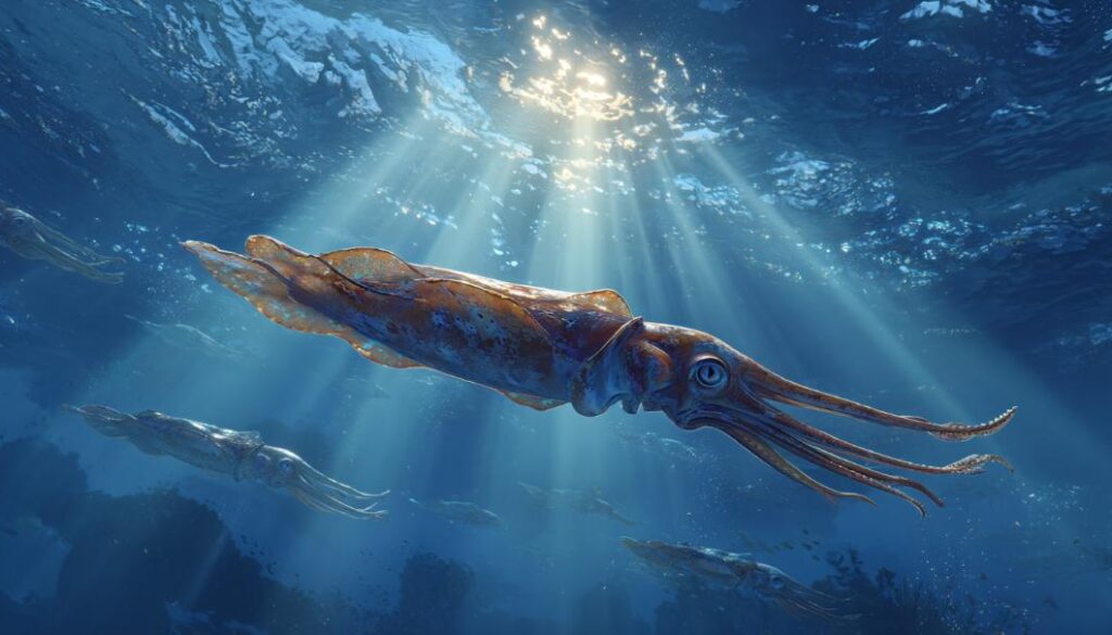 The Cretaceous Sea and Squid