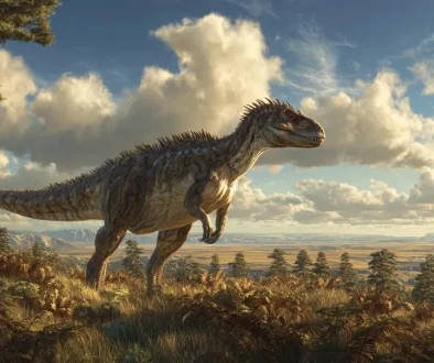 白亜紀前期の北米で頂点捕食者として完成形に達していたアクロカントサウルスの復元イメージ