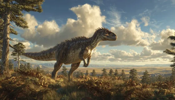 白亜紀前期の北米で頂点捕食者として完成形に達していたアクロカントサウルスの復元イメージ