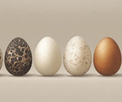 恐竜の卵と鳥の卵の形の違いを並べて比較したイメージ
